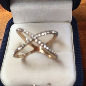Criss cross costume jewelry ring